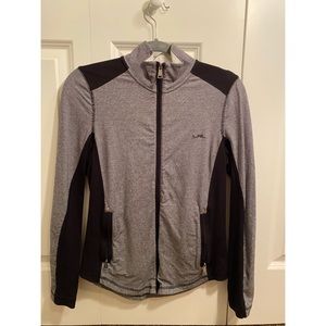 Black and white striped Ralph Lauren zip up